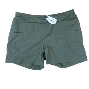 prAna Kanab Shorts Women’s XL Green Stretch Hiking Outdoor Shorts